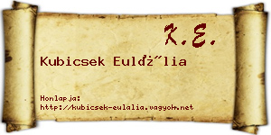 Kubicsek Eulália névjegykártya